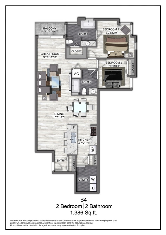 Floor plan layout diagram for B4